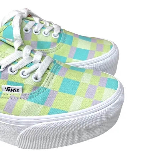 VANS Authentic Platform Shoes Pastel Picnic Canvas Multi Women Size VN0A5KXXPP5