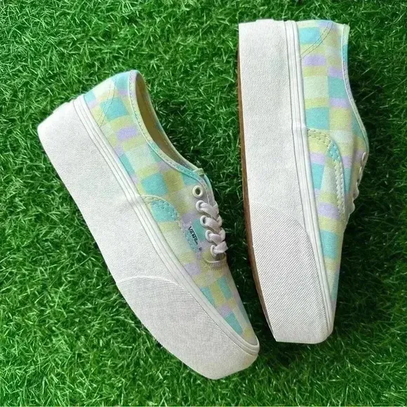 💫Vans Authentic Stacked Pastel Picnic Mixed Plaid SEND OFFERS