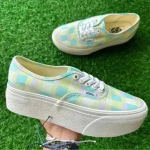 💫Vans Authentic Stacked Pastel Picnic Mixed Plaid SEND OFFERS