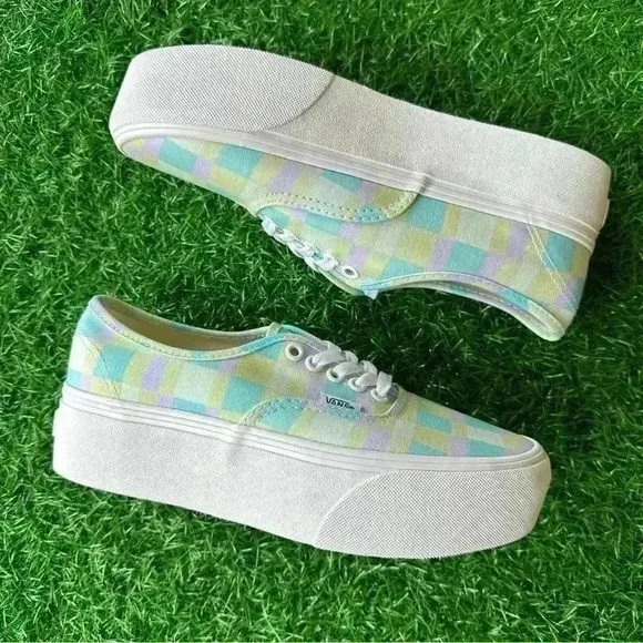 💫Vans Authentic Stacked Pastel Picnic Mixed Plaid SEND OFFERS