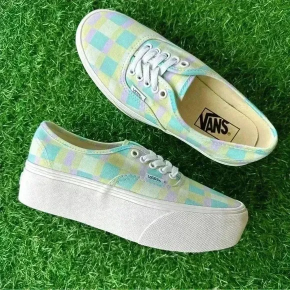 💫Vans Authentic Stacked Pastel Picnic Mixed Plaid SEND OFFERS