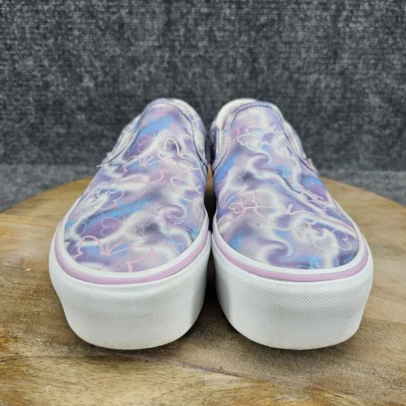 VANS Butterfly Tie-Dye Womens Size 8 Purpe Slip-On Stackform Platform Shoes