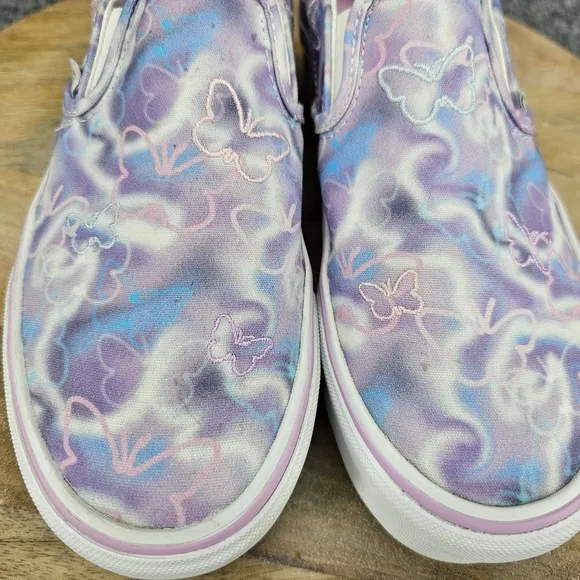 VANS Butterfly Tie-Dye Womens Size 8 Purpe Slip-On Stackform Platform Shoes