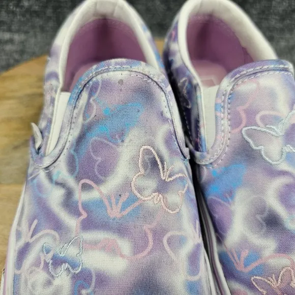 VANS Butterfly Tie-Dye Womens Size 8 Purpe Slip-On Stackform Platform Shoes