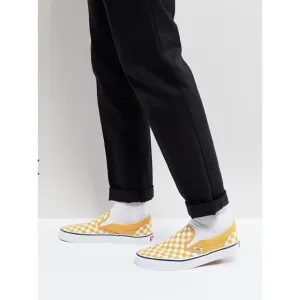 Vans Checkerboard Yellow Classic Slip On Unisex Skate Streetwear Shoes M6.5/W 8