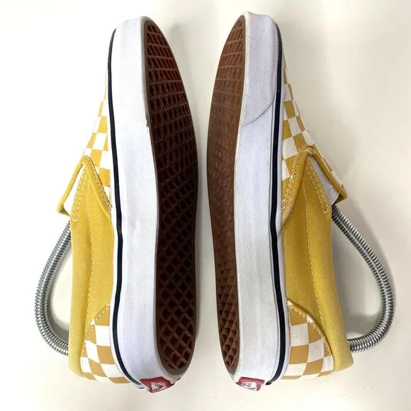 Vans Checkerboard Yellow Classic Slip On Unisex Skate Streetwear Shoes M6.5/W 8