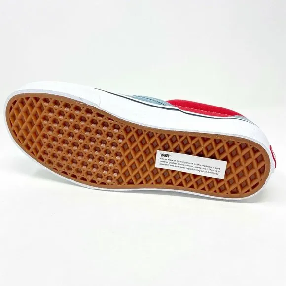 Vans Classic Slip On (Deboss Checkerboard) Grey Red Womens Shoes
