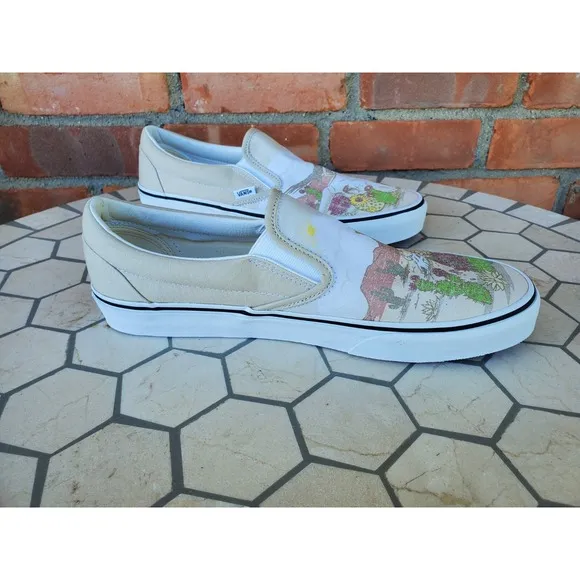 Vans Classic Slip On Desert Vibes Oatmeal White Sz 9 Men Western Core  Rare