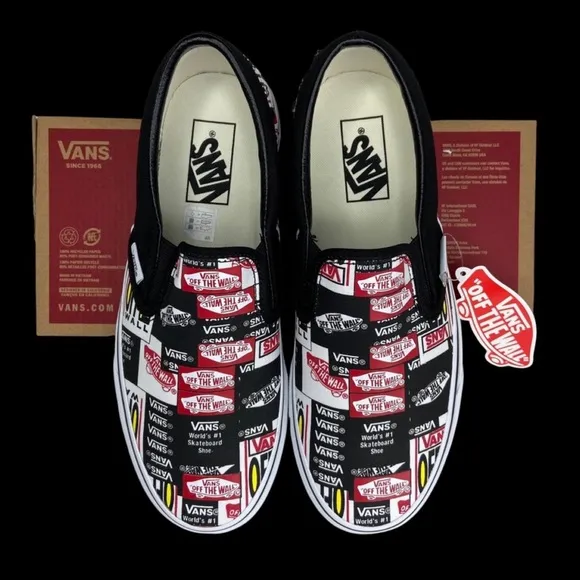 Vans Classic Slip On Label Mix Shoes Black
