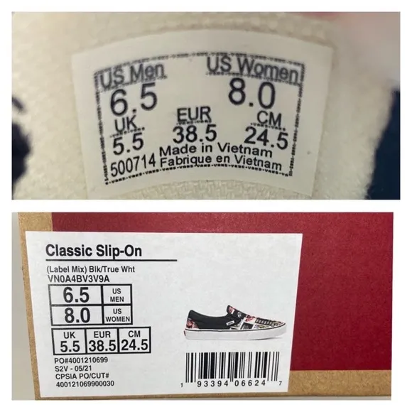 Vans Classic Slip On Label Mix Shoes Black