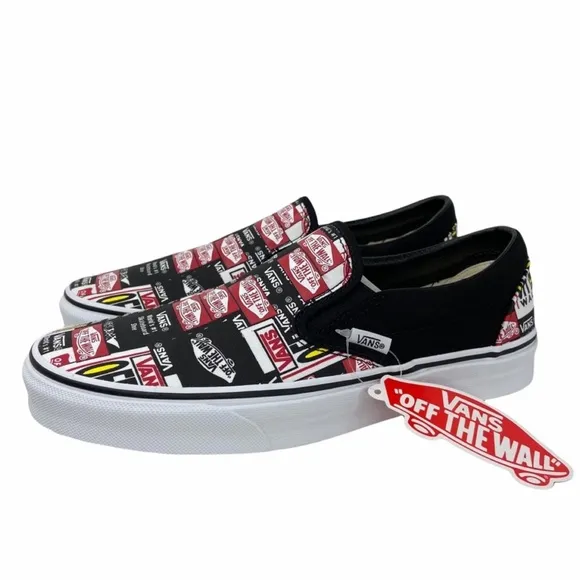 Vans Classic Slip On Label Mix Shoes Black