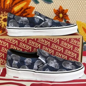 Vans Classic Slip-On(Wireframe Skulls) Black/Trwht VNOA33TB9IBWMNS sneakers