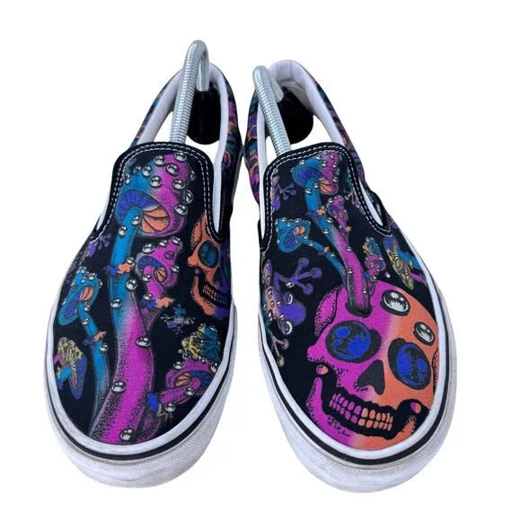 Vans Classic Trippy Drip Skate Shoes Unisex M9.5/W11 Multi Geo‎ Print Slip On