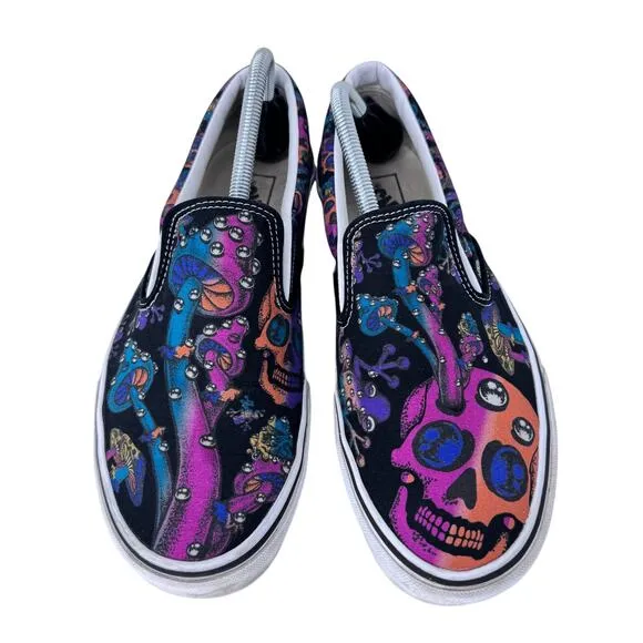 Vans Classic Trippy Drip Skate Shoes Unisex M9.5/W11 Multi Geo‎ Print Slip On