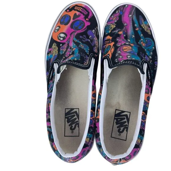 Vans Classic Trippy Drip Skate Shoes Unisex M9.5/W11 Multi Geo‎ Print Slip On