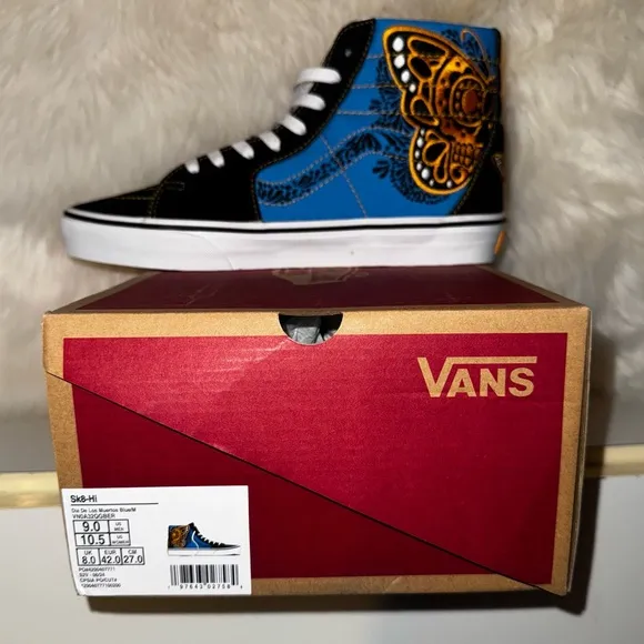Vans Dia De Muertos Men’s Blue/M Sk8-Hi Shoe High -Top Game Changer Size M10
