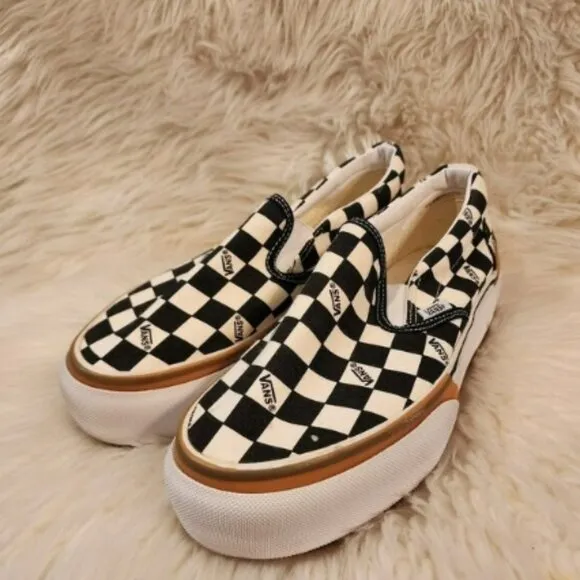 VANS Era Stacked Checkerboard Slip On Canvas Shoes Sneakers