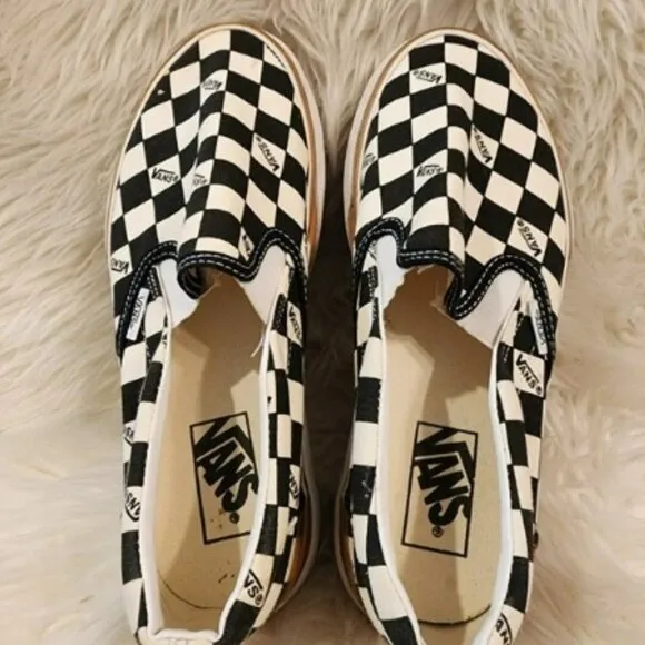 VANS Era Stacked Checkerboard Slip On Canvas Shoes Sneakers