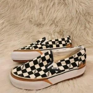 VANS Era Stacked Checkerboard Slip On Canvas Shoes Sneakers