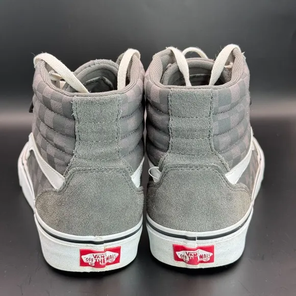 Vans Filmore Hi High Top Tonal Checkerboard Sneaker Shoes Men's Size 10 Grey