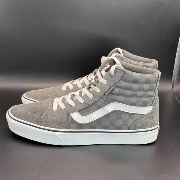 Vans Filmore Hi High Top Tonal Checkerboard Sneaker Shoes Men's Size 10 Grey