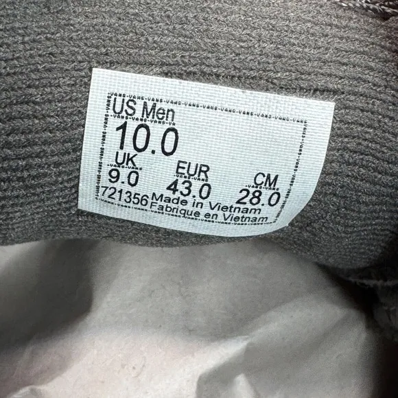 Vans Filmore Hi High Top Tonal Checkerboard Sneaker Shoes Men's Size 10 Grey