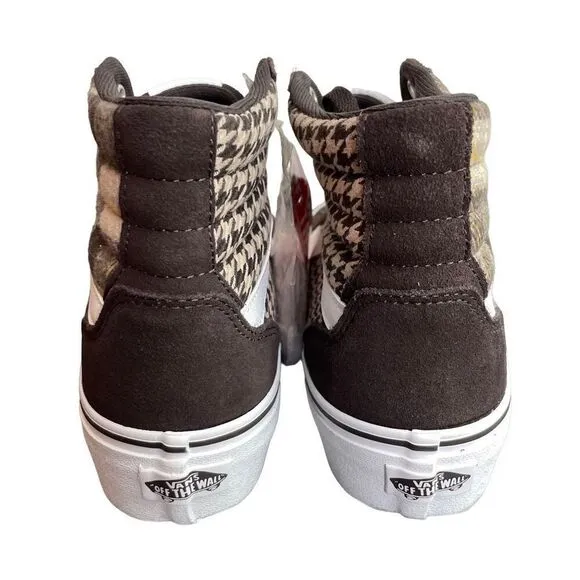 Vans Filmore Hi Platform Brown Plaid Sneakers Shoes Size 10 New
