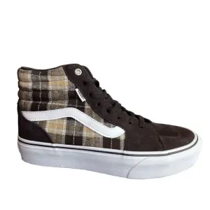 Vans Filmore Hi Platform Brown Plaid Sneakers Shoes Size 10 New