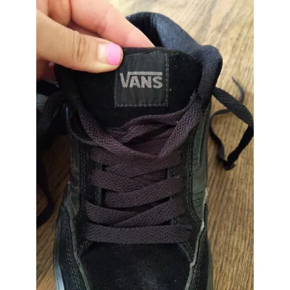 Vans Half Cab Black Leather Skate Shoes Men's Size 9.5 Vintage Skateboard