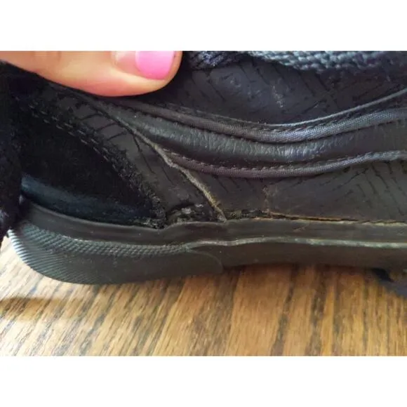 Vans Half Cab Black Leather Skate Shoes Men's Size 9.5 Vintage Skateboard