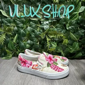 Vans Hawaiian Hibiscus Slip On Women’s 8 Shoes  GORGEOUS ~RARE~