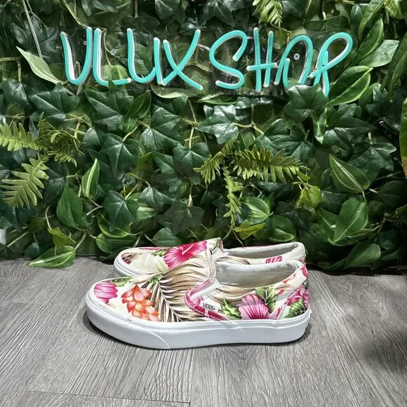 Vans Hawaiian Hibiscus Slip On Women’s 8 Shoes  GORGEOUS ~RARE~