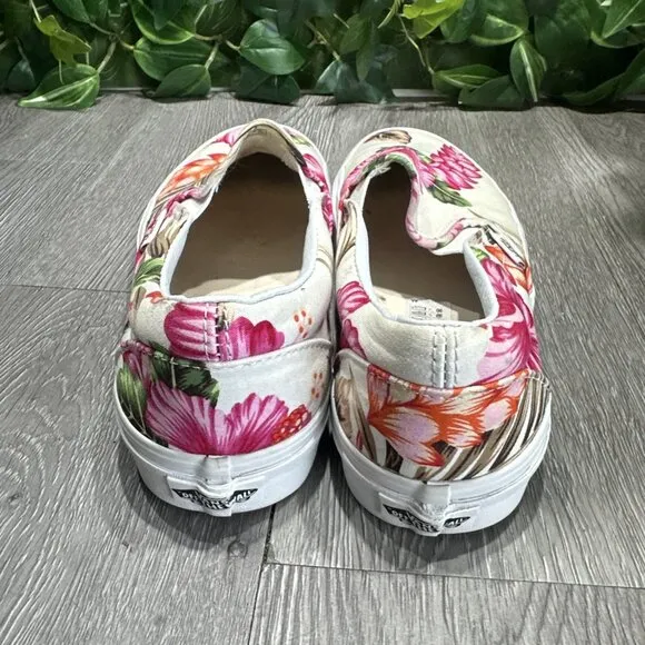 Vans Hawaiian Hibiscus Slip On Women’s 8 Shoes  GORGEOUS ~RARE~