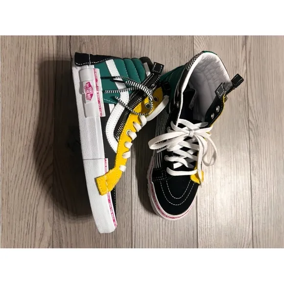 Vans High-Top Sneakers - Black, Yellow, and Green size 6.5Y women’s 7.5 new