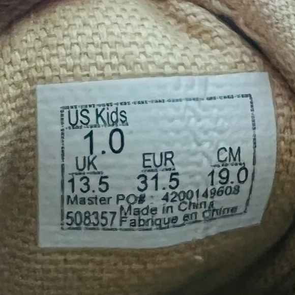 Vans Kids Off The Wall Gold Glitter Sneakers Size 1 508357 New