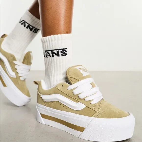 VANS Knu Stack 'Nostalgia Cornstalk' platform lace up shoes sneakers sz9 new