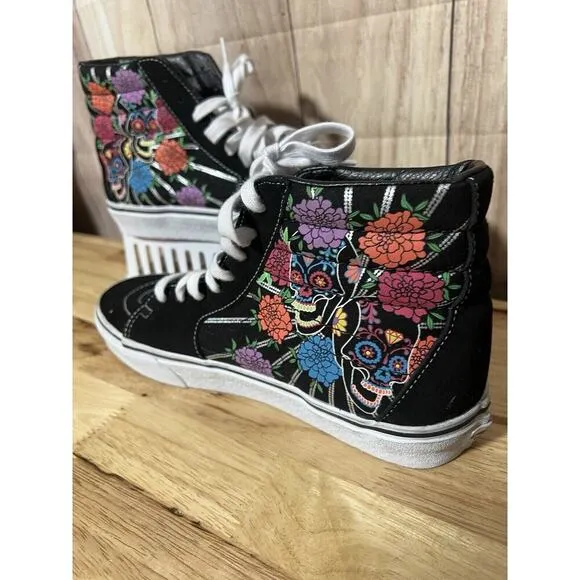 Vans Men's Sk8-Hi Dia De Los Muertos Day of the Dead Shoes Men’s 8.5 Women’s 10
