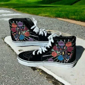 Vans Men's Sk8-Hi Dia De Los Muertos Day of the Dead Shoes Men’s 8.5 Women’s 10