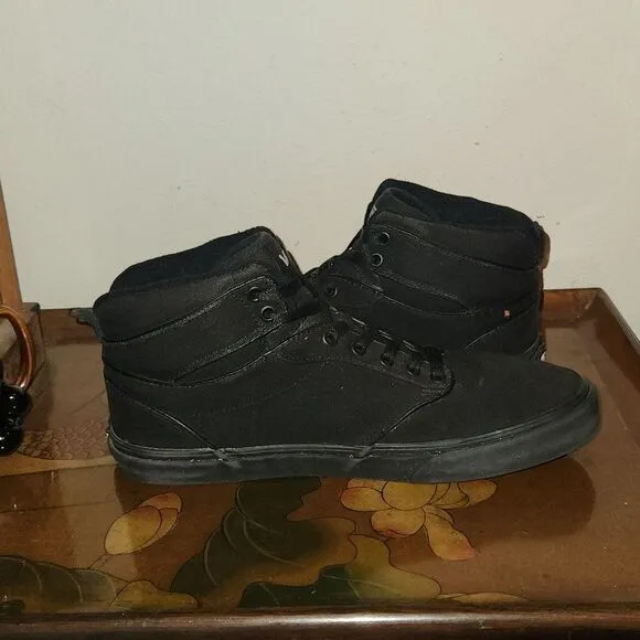 Vans Off The Wall Atwood Hi Top Triple Black Sk8er Shoes 11.5 Mens
