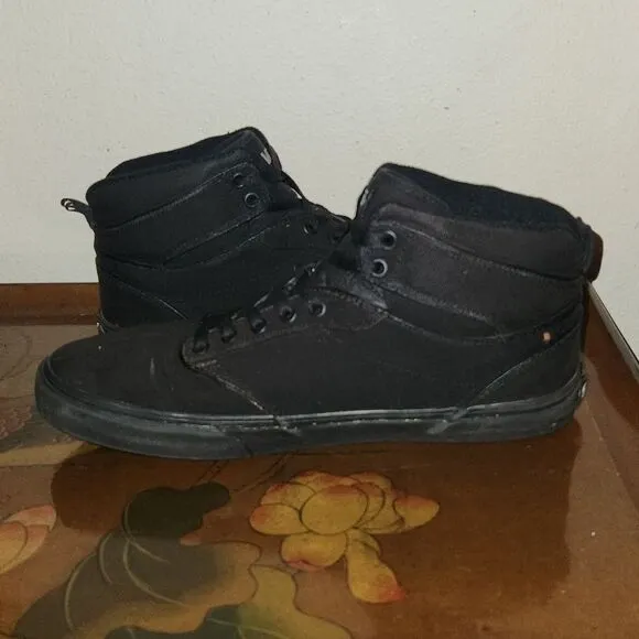 Vans Off The Wall Atwood Hi Top Triple Black Sk8er Shoes 11.5 Mens