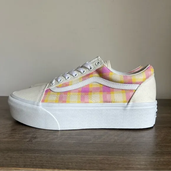 Vans Off the Wall Platform Pastel Plaid Print Unisex Shoe Size 9.5/11 SKU#24193