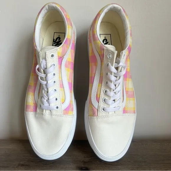 Vans Off the Wall Platform Pastel Plaid Print Unisex Shoe Size 9.5/11 SKU#24193