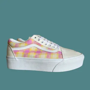 Vans Off the Wall Platform Pastel Plaid Print Unisex Shoe Size 9.5/11 SKU#24193