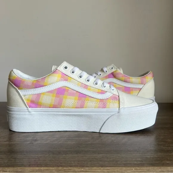 Vans Off the Wall Platform Pastel Plaid Print Unisex Shoe Size 9.5/11 SKU#24193