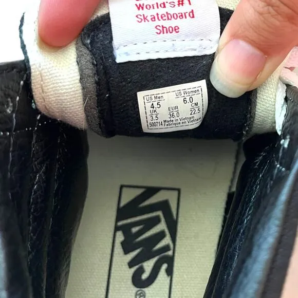 Vans Old Skool Canvas Hi Top sk8-hi shoes Black White Men 4.5 women 6