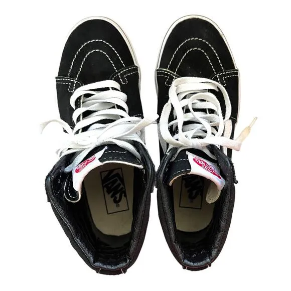 Vans Old Skool Canvas Hi Top sk8-hi shoes Black White Men 4.5 women 6