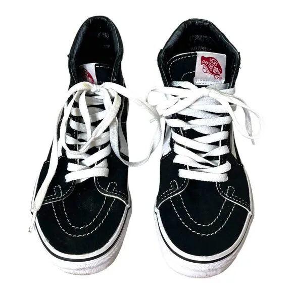 Vans Old Skool Canvas Hi Top sk8-hi shoes Black White Men 4.5 women 6