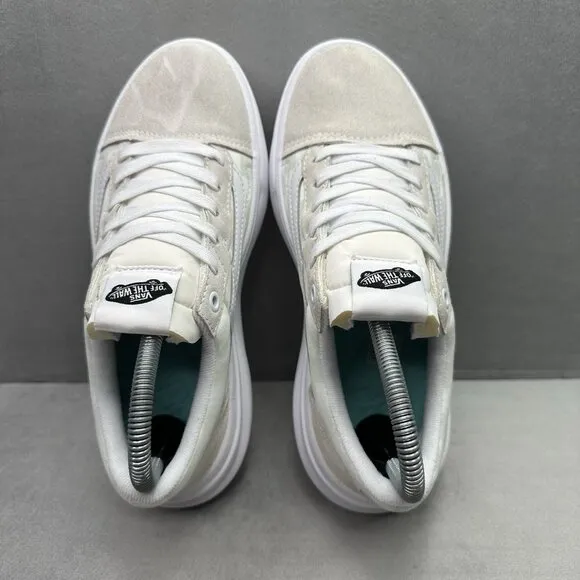 VANS Old Skool Overt CC Womens Size 7 Shoes Platform White Suede Check Sneakers