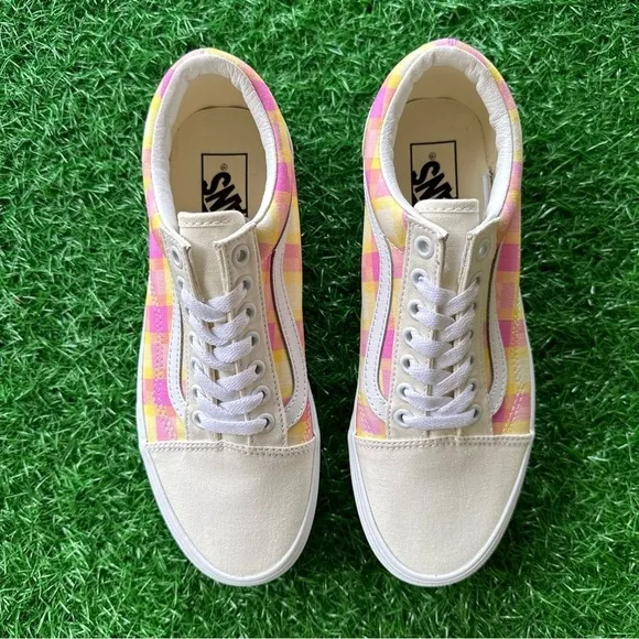 💫Vans Old Skool Stacked Pastel Picnic Pink Plaid