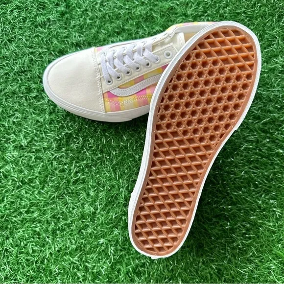 💫Vans Old Skool Stacked Pastel Picnic Pink Plaid